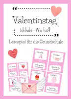 Vorschau - Spiele - Ich habe – Wer hat? Valentinstag – Lesespiel zur Leseförderung in der Grundschule - Deckblatt