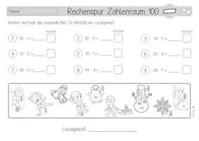 Vorschau - Arbeitsblätter - Rechenspur | Zahlenraum 100 | ZE-E | Subtraktion #rabattraketenzusalewester25 - Seite 3