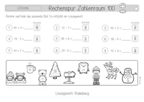 Vorschau - Arbeitsblätter - Rechenspur | Zahlenraum 100 | ZE+-E | Addition | Subtraktion #rabattraketenzusalewester25 - Seite 2