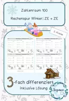 Vorschau - Arbeitsblätter - Rechenspur | Zahlenraum 100 | ZE+ZE | Addition #rabattraketenzusalewester - Deckblatt