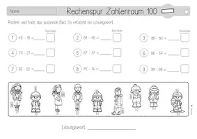 Vorschau - Arbeitsblätter - Rechenspur | Zahlenraum 100 | Materialpaket | Winter - Seite 2