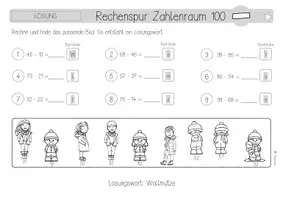 Vorschau - Arbeitsblätter - Rechenspur | Zahlenraum 100 | Materialpaket | Winter - Seite 3