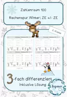 Vorschau - Arbeitsblätter - Rechenspur | Zahlenraum 100 | ZE+-ZE | Addition | Subtraktion #rabattraketenzusalewester25 - Deckblatt