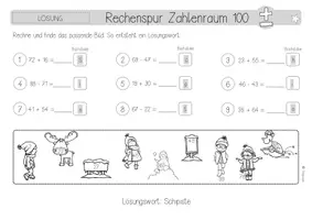 Vorschau - Arbeitsblätter - Rechenspur | Zahlenraum 100 | ZE+-ZE | Addition | Subtraktion #rabattraketenzusalewester25 - Seite 2