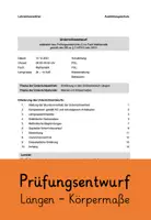 Vorschau - Stundenentwürfe - Prüfungsentwurf - Körpermaße (Längen) - Mathematik Klasse 2 - Deckblatt