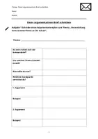 Vorschau - Arbeitsblätter - Einen argumentativen Brief schreiben - Veranstaltung eines Sommerfestes an der Schule - Seite 1