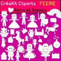 Aperçu - Cliparts/Visuels - CLIPARTS NOIRS et BLANCS Créakit FEERIE - Page de couverture