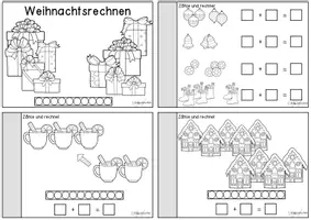 Vorschau - Arbeitsblätter - Weihnachtliches Rechnen Mini-Büchlein - Seite 1