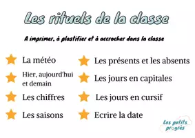 Aperçu - Affichage - Affichages en Maternelle : Les rituels (+ MAJ 2025) - Page 1