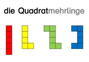 Vorschau - Poster - Wortspeicher Quadratmehrlinge (Würfelnetze) - Seite 1