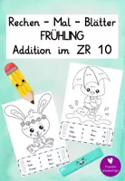 Vorschau - Arbeitsblätter - Rechen-Mal-Blätter - Frühling - Addition im ZR 10 - Deckblatt