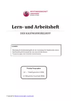 Vorschau - Arbeitsblätter - Lern- und Arbeitsheft zum Kaufmannsbegriff - Deckblatt