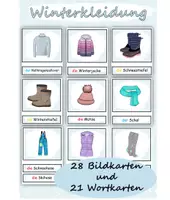 Vorschau - Präsentationen/Tafelbilder - Bildkarten / Wortkarten "Winterkleidung" DaZ / Deutsch - Deckblatt