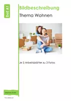 Vorschau - Arbeitsblätter - DaZ A1 Bildbeschreibungen Thema Wohnen (15 Seiten) - Deckblatt