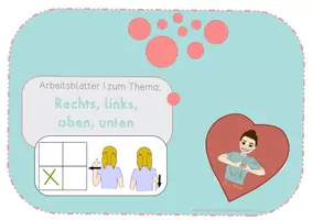 Vorschau - Arbeitsblätter - Rechts, links, oben, unten - AB 1 - Gebärdensprache - Deckblatt