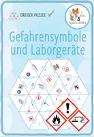 Vorschau - Spiele - Gefahrensymbole und Laborgeräte – Dreieck Domino Spiel - Deckblatt