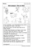 Aperçu - Feuilles d'exercices - Mini-Lesespur: Tiere im Wald - Page 3