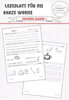 Vorschau - Arbeitsblätter - 9. Leseblatt für die ganze Woche Klasse 1 - Deckblatt