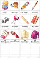 Vista previa - Hojas de trabajo - Wortschatz: In der Schule - Bildkarten und Arbeitsblätter - página 1