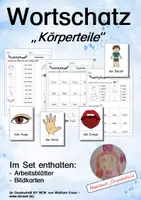 Aperçu - Feuilles d'exercices - Wortschatz: Körperteile - Arbeitsblätter und Bildkarten - Page de couverture
