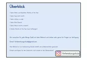 Vorschau - Arbeitsblätter - Days of the Week + Months of the Year (Englisch) - Seite 1