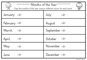 Vorschau - Arbeitsblätter - Days of the Week + Months of the Year (Englisch) - Seite 3