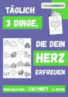 Vorschau - Mal- und Bastelvorlagen - Faltheft basteln ❤️ Herz erfreuen • Achtsamkeit • Reflexion • Minibuch - Deckblatt