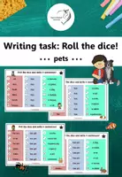 Vorschau - Stationenlernen - Writing task: Roll the dice! - pets - Deckblatt