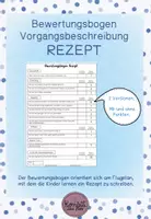 Vorschau - Arbeitsblätter - Bewertungsbogen Vorgangsbeschreibung Rezept - Deckblatt