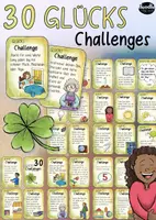 Vorschau - Aufgabenkarten - 30 Glücks Challenges für die Schule / zu Hause - Deckblatt