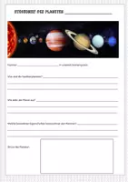 Vorschau - Arbeitsblätter - Steckbrief zu "Planeten" Klasse 3/4 - Seite 1