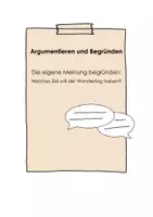 Vorschau - Arbeitsblätter - Ein Wandertagsziel auswählen und die Wahl schriftlich begründen - Deckblatt