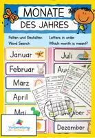 Vorschau - Arbeitsblätter - Monate des Jahres - Deutschunterricht - Deckblatt