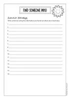 Aperçu - Feuilles d'exercices - My summer holidays: Find someone who (English) - Page 3