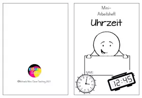 Vorschau - Arbeitsblätter - Uhrzeit Mini-Arbeitsheft #edukilights22 - Seite 1