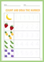 Vorschau - Arbeitsblätter - I learn the numbers - English version - Seite 1