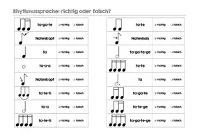 Vorschau - Arbeitsblätter - Rhythmussprache: Arbeitsblatt richtig oder falsch - Seite 3