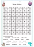 Vorschau - Arbeitsblätter - Suchsel / Suchspiel "Winterkleidung" DaZ / Deutsch - Deckblatt