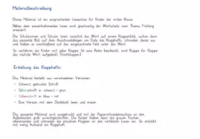 Vorschau - Arbeitsblätter - Frühling Klappheft Klasse 1 - sinnentnehmendes Lesen - Seite 1