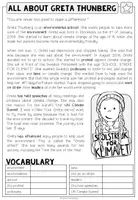 Vorschau - Arbeitsblätter - Greta Thunberg Englisch – Reading Comprehension, Leseverstehen, Lesetext, Klimawandel, Umwelt, Vocabulary, Speaking | Arbeitsblatt, Aufgaben, differenziertes Unterrichtsmaterial 6., 7., 8. Klasse - Seite 2