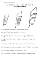 Vorschau - Arbeitsblätter - Raketen lesen und malen - Seite 2