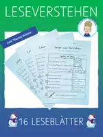 Vorschau - Unterrichtsreihen - Sätze lesen und verstehen | 16 winterliche Leseverstehen (Kleinbuchstaben) - Deckblatt