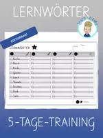 Vorschau - Arbeitsblätter - 5-Tage-Lernwörtertraining | Lernwörter trainieren (editierbare Vorlage) - Deckblatt