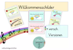 Vorschau - Poster - Willkommen zurück-Schilder (nach Ferien, Lockdown etc) - Deckblatt