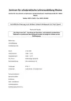 Vorschau - Stundenentwürfe - Unterrichtsbesuch Sport Hürdenlauf Leichtathletik 10 EF - Deckblatt