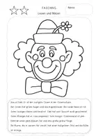 Vorschau - Arbeitsblätter - Lesen und Malen - Clown / differenziert / Fasching & Karneval - Seite 2