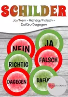 Vorschau - Spiele - Schilder (Ja/Nein - Richtig/Falsch - Dafür/Dagegen) - Deckblatt