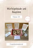 Vorschau - Stationenlernen - Würfelgebäude und Baupläne Kl.3/4 - Deckblatt