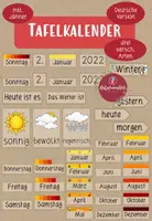 Vorschau - Präsentationen/Tafelbilder - Tafelkalender Lernkalender Deutsch DaZ DaF - 3 Versionen - Deckblatt