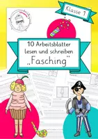 Vorschau - Arbeitsblätter - Fasching, lesen und abschreiben, Klasse 1/2 - Deckblatt